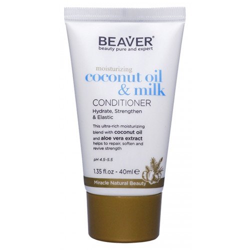 Кондиционер для сухих волос с кокосовым маслом Beaver Professional Moisturizing Coconut Oil & Milk Conditioner, 40 мл