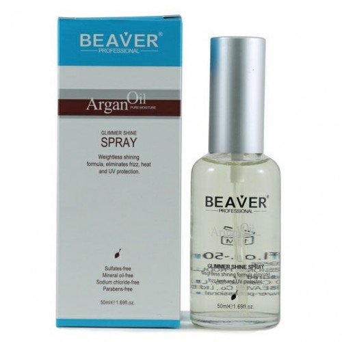 Спрей с аргановым маслом для придания волосам привлекательного мерцания и блеска Beaver Professional Argan Oil Glimmer Shine Spray