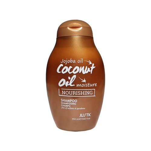 Бессульфатный шампунь для сухих и пористых волос с кокосом и жожоба JustK Jojoba Oil & Coconut Oil Nourishing Shampoo, 350 мл