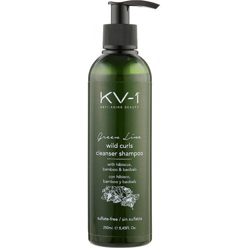 Шампунь для кучерявого волосся без сульфатів KV-1 Green Line Wild Curls Cleanser Shampoo, 250 мл